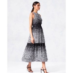 Shoshanna Black and White Tiered Dress
